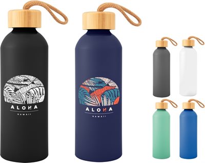 25oz Goldwater Recycled Aluminium Bottle With Bamboo Lid
