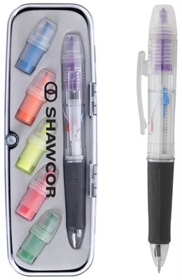 3 Colour Pen And Highlighter Set