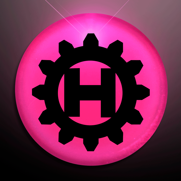 Flashing LED Pink Frosted Badge