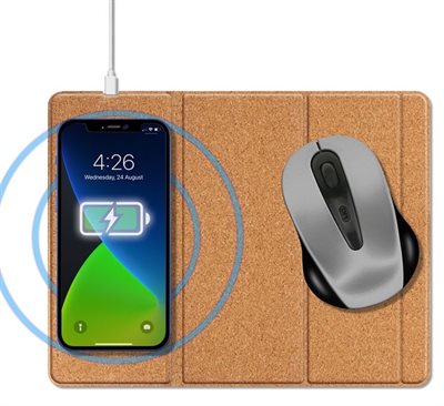 Mantova Foldable Cork Wireless Charging Mouse Pad