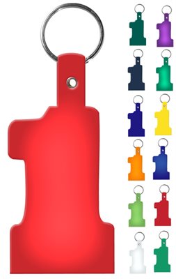 Number One Shaped Flexible Key Tag