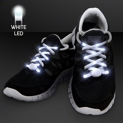 White LED Flashing Shoelaces