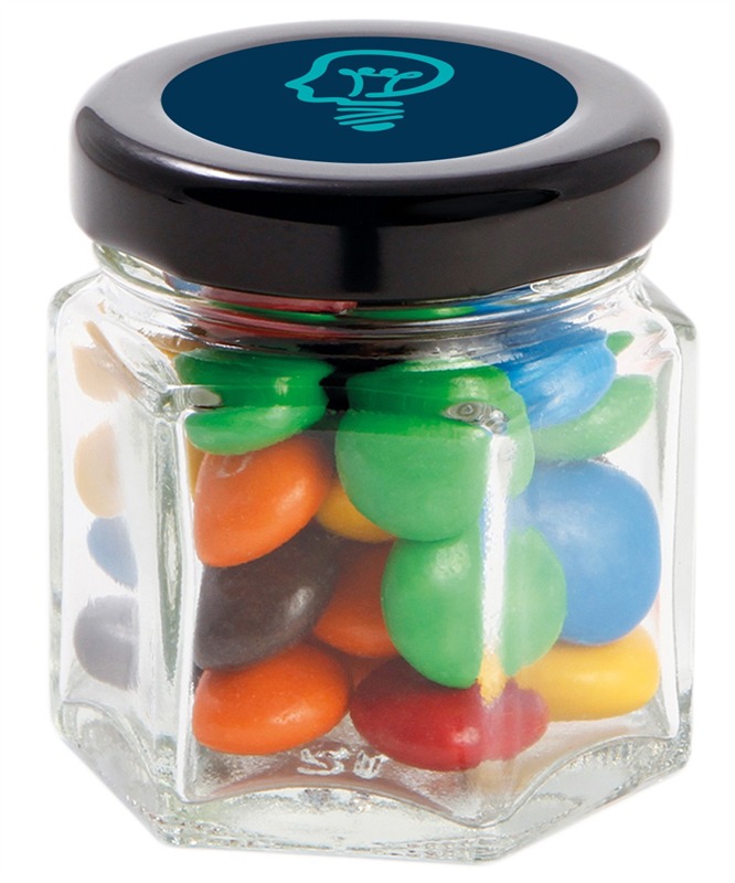 Small Hexagon Glass Jars, Candy Jars With Lids