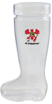 1 Litre Clear PVC Plastic German Boot Beer Mug
