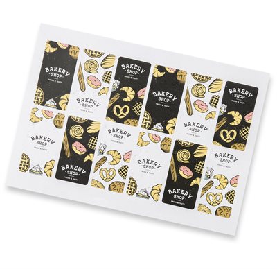 12 x 80x50mm Matte Rectangular Sticker Sheet