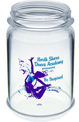 16oz Clear Acrylic Plastic Square Mason Jar