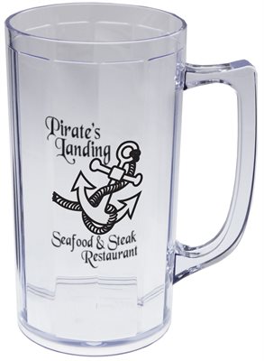 16oz Clear Polystyrene Plastic Beer Mug