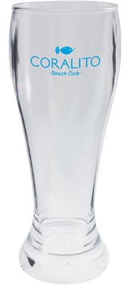 16oz Clear Styrene Plastic Pilsner Bell Beer Glass