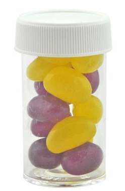 17gm Jelly Beans Corporate Colours Small Plastic Pill Jar