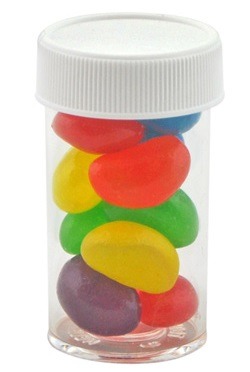 17gm Jelly Beans Mixed Colours Small Plastic Pill Jar