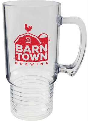 18oz Clear Styrene Plastic Ringed Beer Mug