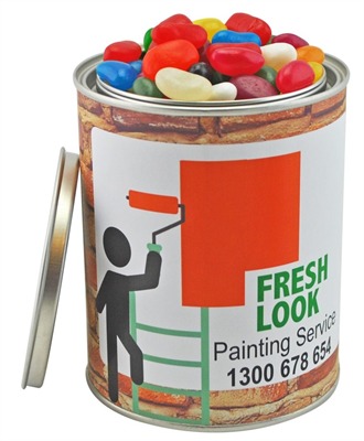 1kg Jelly Beans Mixed Colours 1000ml Paint Tin