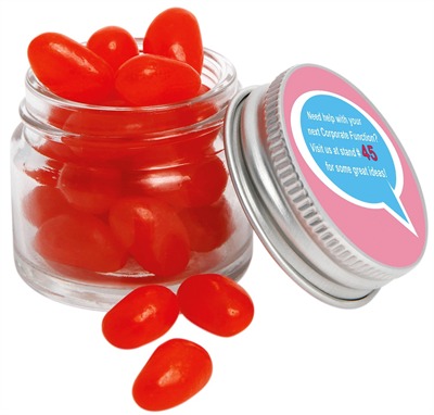 20gm Mini Jelly Beans Corporate Colours Mini Glass Jar