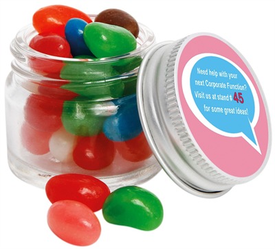 20gm Mini Jelly Beans Mixed Colours Mini Glass Jar
