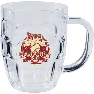 20oz Clear Styrene Plastic Dimpled Beer Mug