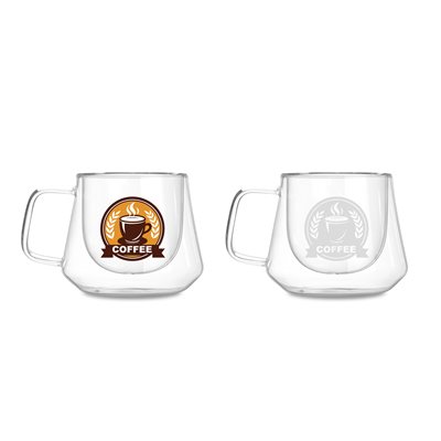 250ml Diamond Shaped Double Wall Mug