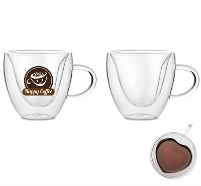 250ml Double Wall Heart Glass