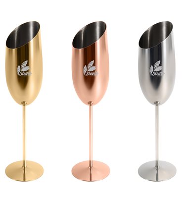 260ml Stainless Steel Slanted Champagne Flute