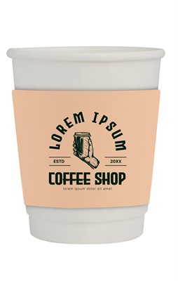 280ml Compostable Double Wall Paper Coffee Cup With Sleeve