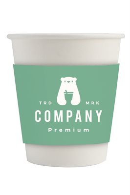 280ml Compostable PLA Single Wall Paper Coffee Cup With Sleeve