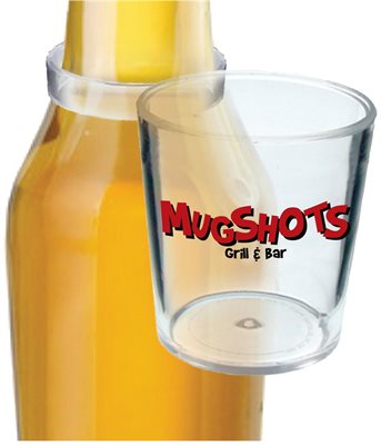 2oz Clear Polystyrene Plastic Bottle Neck Shot Glass