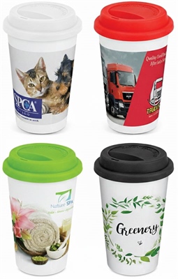 300ml Penzance Ceramic Travel Mug Full Colour