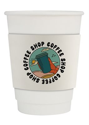 420ml Compostable Double Wall Paper Coffee Cup With Sleeve