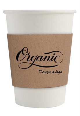 420ml Compostable PLA Single Wall Paper Coffee Cup With Sleeve