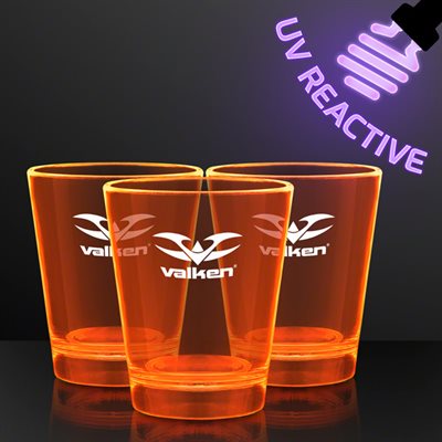 44ml UV Reactive Orange Light Shot Glass
