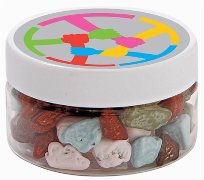 45gm Chocolate Rocks Small Round Plastic Jar
