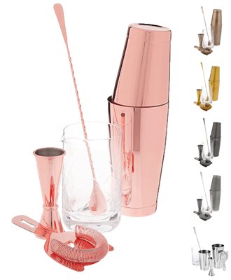 5 Piece Boston Cocktail Shaker Set
