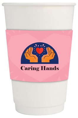 500ml Compostable Double Wall Paper Coffee Cup With Sleeve