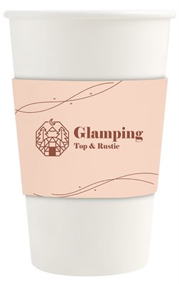 500ml Compostable PLA Single Wall Paper Coffee Cup With Sleeve