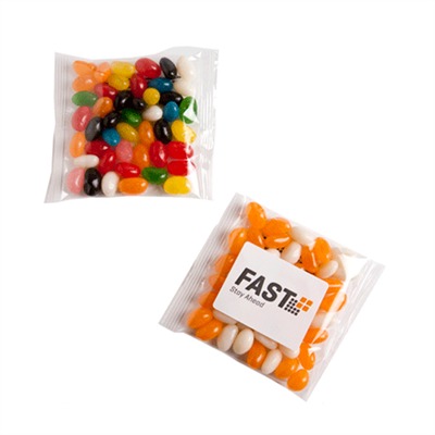 50gm Jelly Beans Mixed Colours Cello Bag