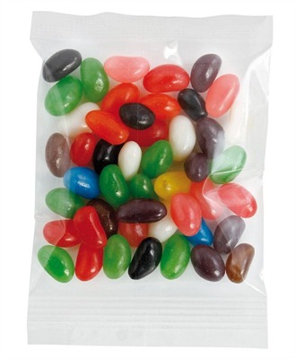 50gm Mini Jelly Beans Mixed Colours Cello Bag