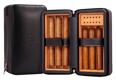 6-Cigar Fitted Bays Leather Case