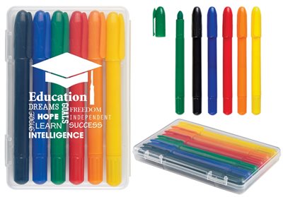 6 Piece Retractable Crayons In Case