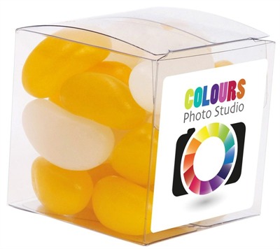 60gm Jelly Beans Corporate Colours Small Clear Cube