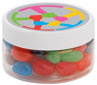 60gm Jelly Beans Mixed Colours Small Round Plastic Jar