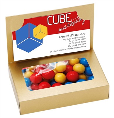 70gm Chocolate Balls Corporate Colours Business Card Box