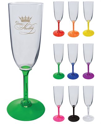 7oz Clear Acrylic Plastic Standard Stem Champagne Glass