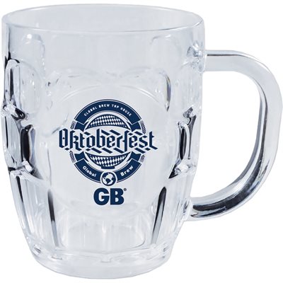 8oz Clear Styrene Plastic Dimpled Beer Mug