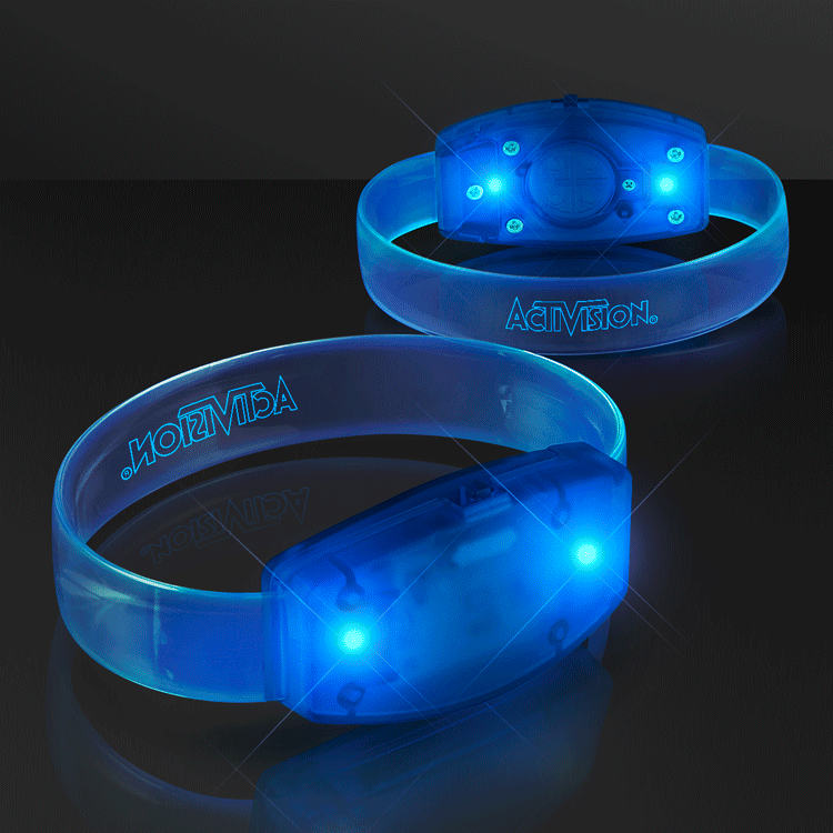 Alpha Blue Glow LED Laser Engraved Bracelet