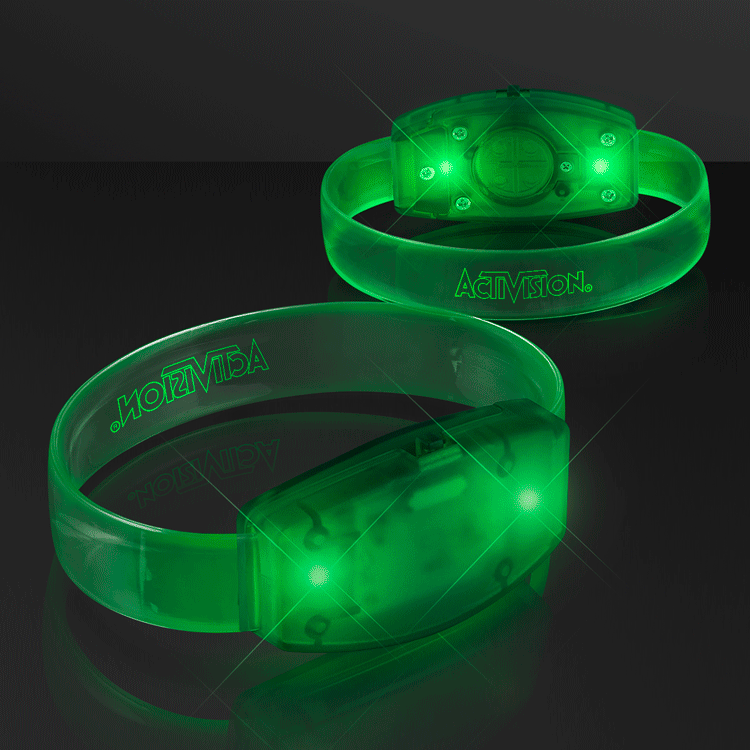 Alpha Green Glow LED Laser Engraved Bracelet