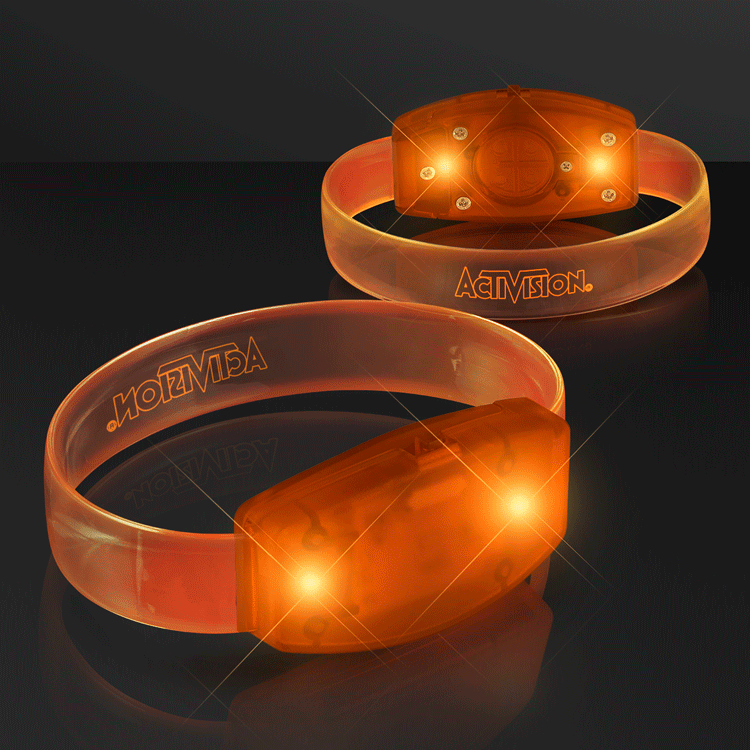 Alpha Orange Glow LED Laser Engraved Bracelet