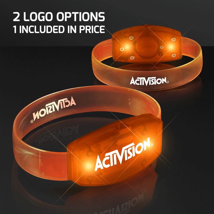 Alpha Orange Glow LED Printed Bracelet