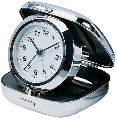 Aluminium Cased Travel Alarm Clock