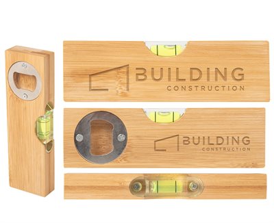 Bamboo Spirit Level & Beer Bottle Opener