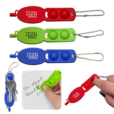 Beaded Push & Pop It Pen & Keychain