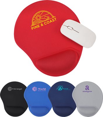 Bean Shaped Mouse Pad With Foam Wrist Rest